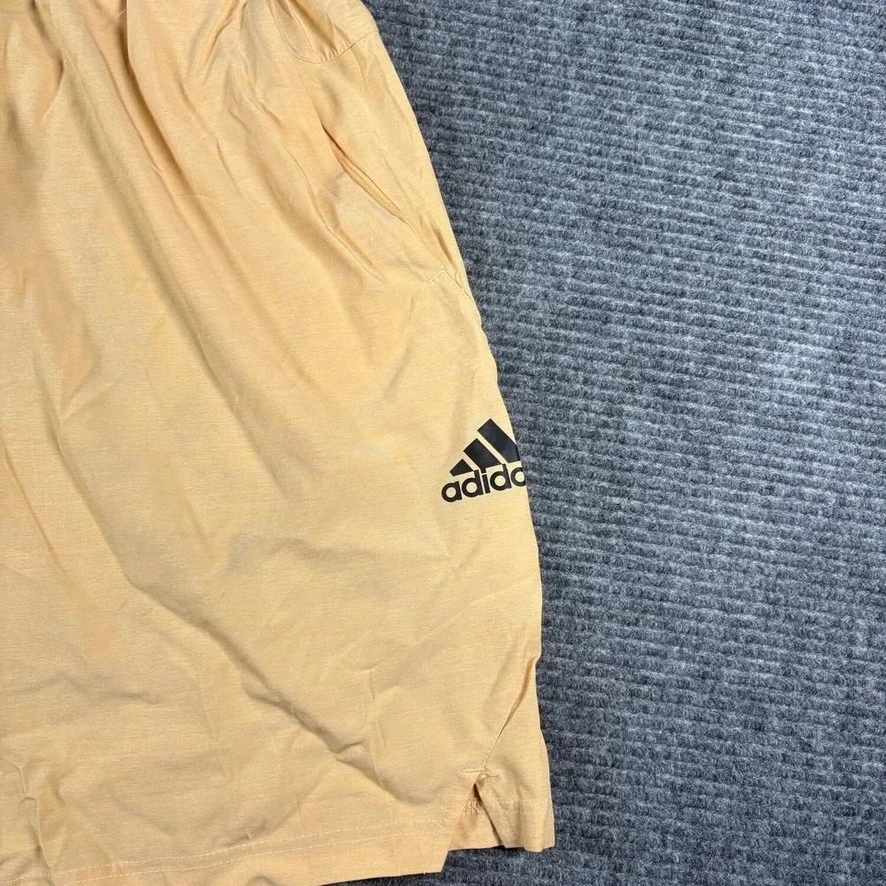 Adidas Athletic Shorts Mens 2XL Peach Good Elastic Waist Side Pockets Sporty